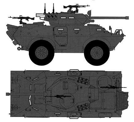 LAV-150 Commando 90mm APC tank - drawings, dimensions, figures