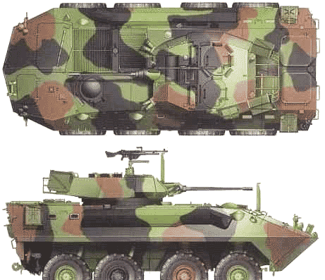 Танк LAV-25 A1 - чертежи, габариты, рисунки
