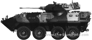 LAV-25 Piranha tank - drawings, dimensions, figures