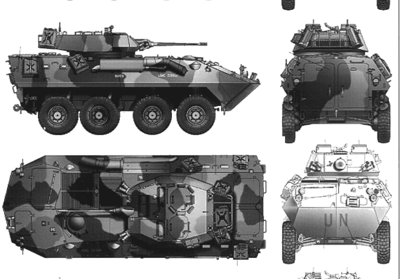Танк LAV-25 Piranha ICV - чертежи, габариты, рисунки