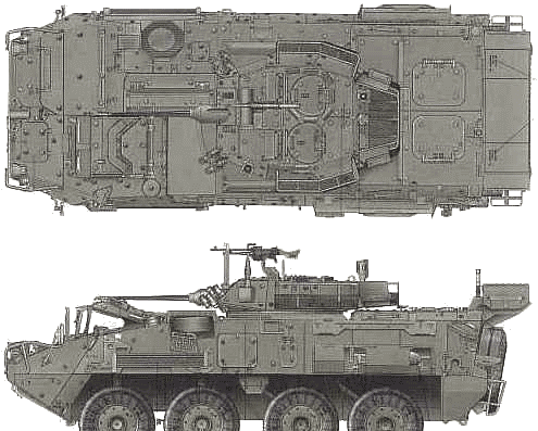 Танк LAV-3 Kodiak IFV - чертежи, габариты, рисунки