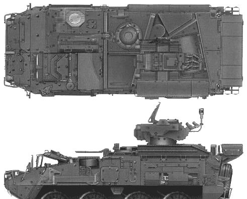 LAV-3 TUA tank - drawings, dimensions, figures