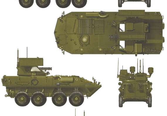 LAV-AD AFV tank - drawings, dimensions, figures