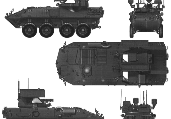 Танк LAV-AD Sir Defence - чертежи, габариты, рисунки