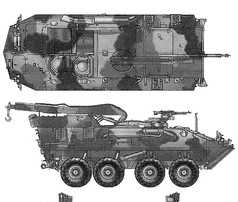 LAV-R AFV tank - drawings, dimensions, figures