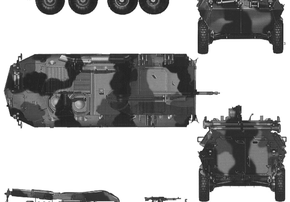 LAV-R Recovery Vehicle USMC tank - drawings, dimensions, figures