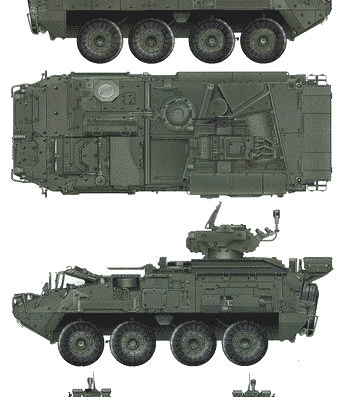 LAV III TUA tank - drawings, dimensions, figures