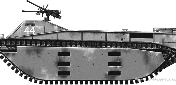 Танк LVT-1 Alligator Amtrac - чертежи, габариты, рисунки