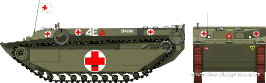 Tank LVT-4 Buffalo - drawings, dimensions, figures