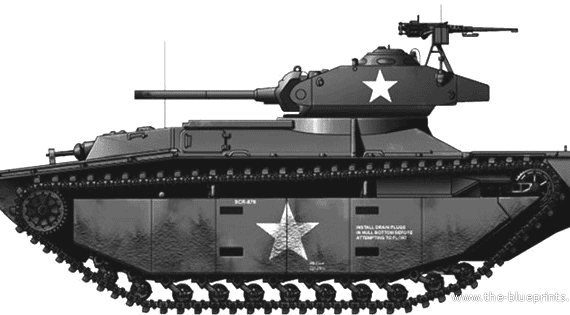Tank LVT (A) -1 Amtank-M24 Turret - drawings, dimensions, figures