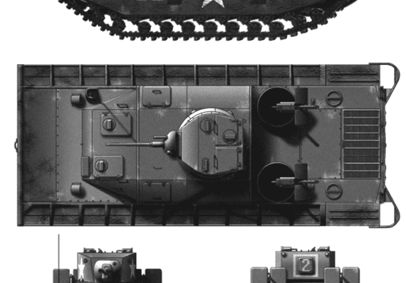 Tank LVT (A) -1 Amtank model) - drawings, dimensions, figures