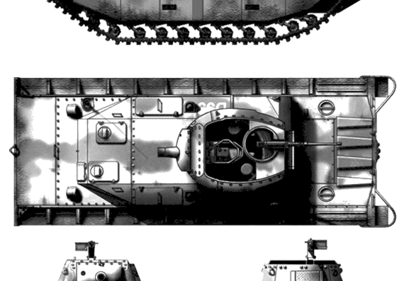 Танк LVT(A)-4 Amtank (early prod. model) - чертежи, габариты, рисунки