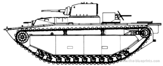 Tank LVT (A) - 1 Amtank Alligator - drawings, dimensions, figures