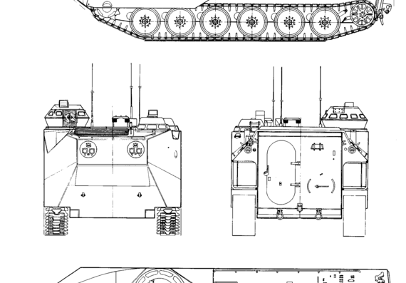 Tank LVTP-7 - drawings, dimensions, figures