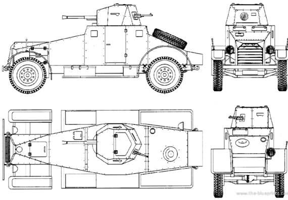 Laffly 80AM tank - drawings, dimensions, figures