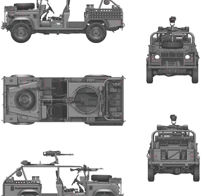Танк Land Rover RSOV - чертежи, габариты, рисунки