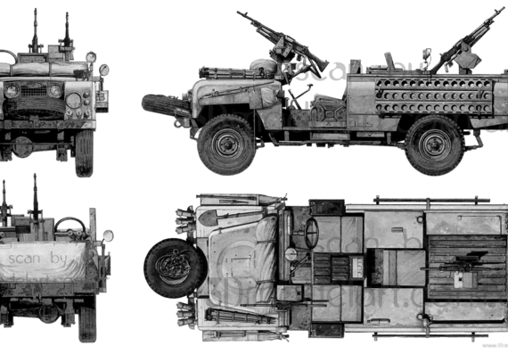 Танк Land Rover SAS - чертежи, габариты, рисунки