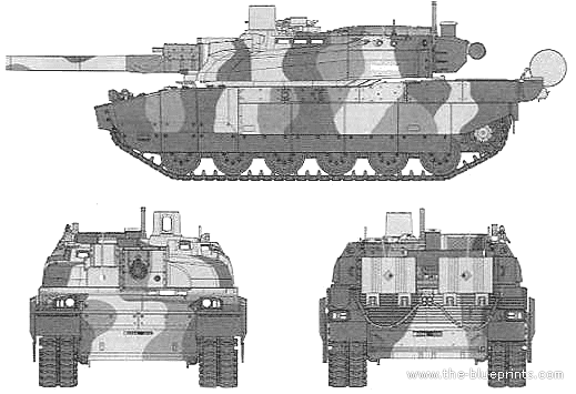 Танк Leclerc II MBT - чертежи, габариты, рисунки