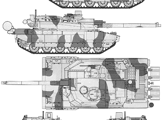 Leclerc Series 2 tank - drawings, dimensions, pictures