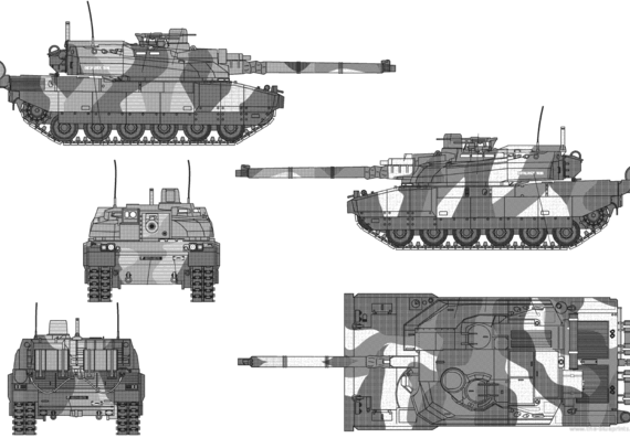 Танк Leclerc T6 - чертежи, габариты, рисунки