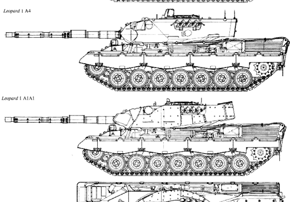Танк Leopard 1 - чертежи, габариты, рисунки