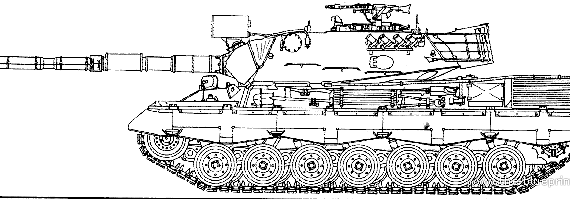 Танк Leopard 1A2 - чертежи, габариты, рисунки