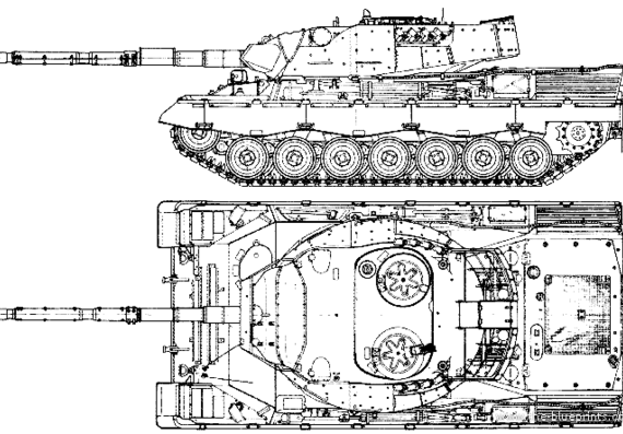 Танк Leopard 1A5A1 - чертежи, габариты, рисунки