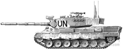 Танк Leopard 1A5DK - чертежи, габариты, рисунки