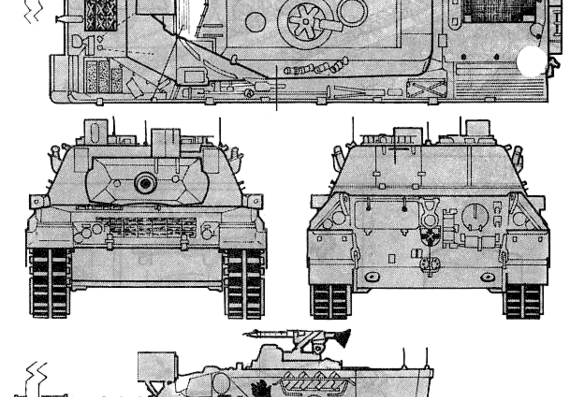 Танк Leopard 1 A3 - чертежи, габариты, рисунки
