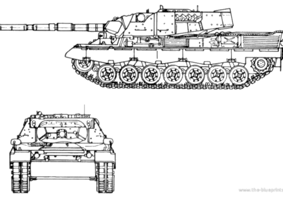 Танк Leopard 1 Main Battle Tank - чертежи, габариты, рисунки