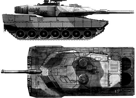 Танк Leopard 2A5DK - чертежи, габариты, рисунки