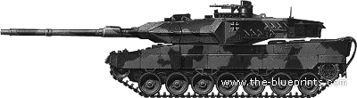 Танк Leopard 2A6 MBT - чертежи, габариты, рисунки