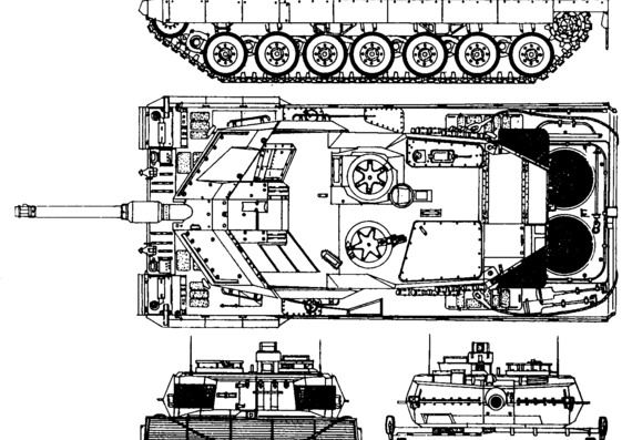 Танк Leopard 2 A5 - чертежи, габариты, рисунки