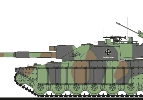 Танк Leopard III A1 - чертежи, габариты, рисунки