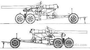 Tank Long-Tom M1A1 155mm - drawings, dimensions, figures