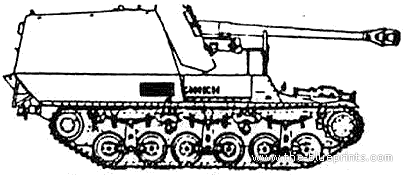 Lorraine Sd.Kfz.135 SPG tank (1939) - drawings, dimensions, pictures