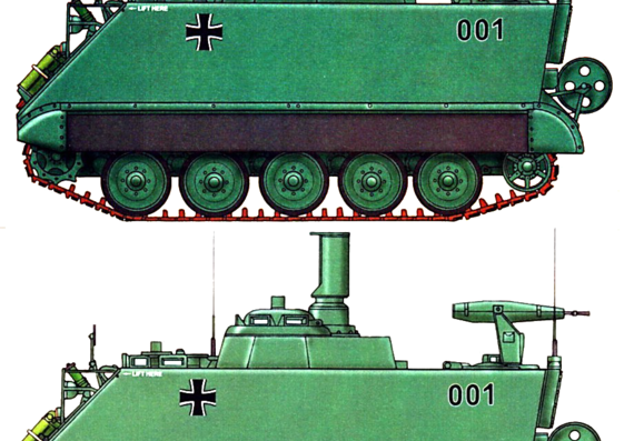Танк M-113A1 BeobPz - чертежи, габариты, рисунки