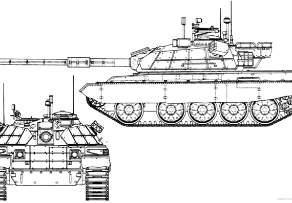 Tank M-55 S1 - drawings, dimensions, figures