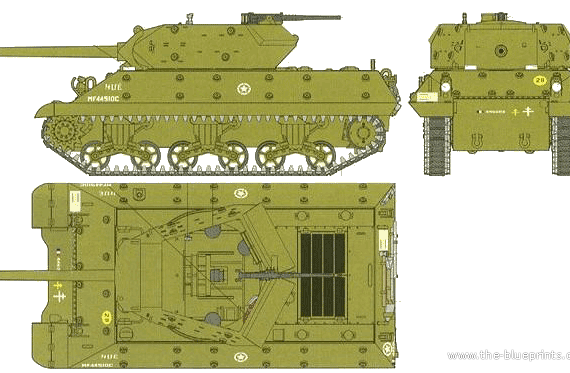 Tank M10 - drawings, dimensions, figures