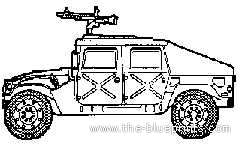 Танк M1025 HMMWV - чертежи, габариты, рисунки