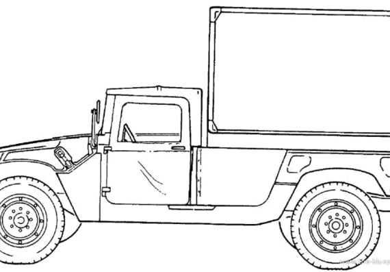 Танк M1037 HMMWV - чертежи, габариты, рисунки