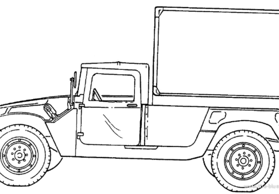 Танк M1042 HMMWV - чертежи, габариты, рисунки