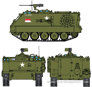Tank M106 Mortar Carrier - drawings, dimensions, figures