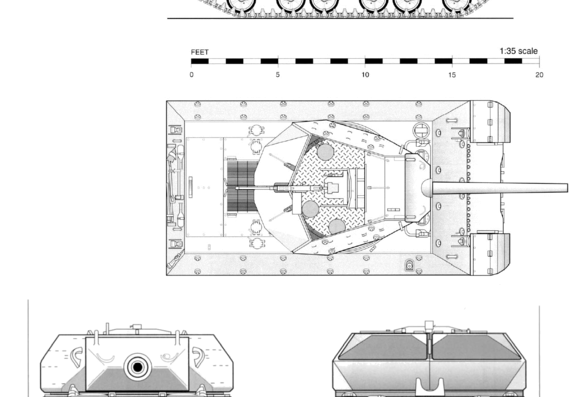 Танк M10 Achilles Gun Motor Carriage - чертежи, габариты, рисунки