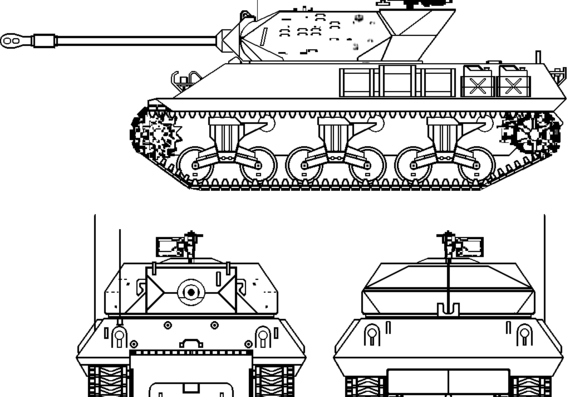 Tank M10 Achilles I C 17 PDR - drawings, dimensions, figures