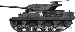 Tank M10 Duckbill GMC - drawings, dimensions, figures