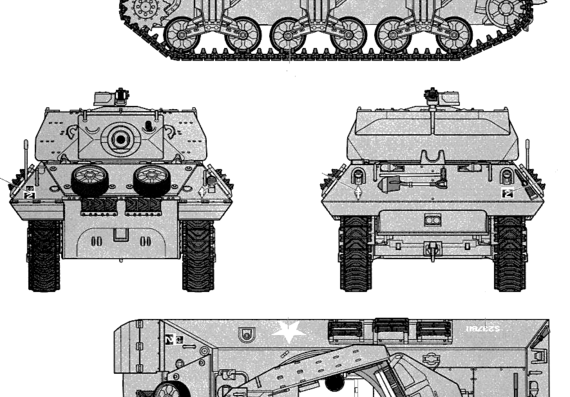 Танк M10 IIC Achilles - чертежи, габариты, рисунки