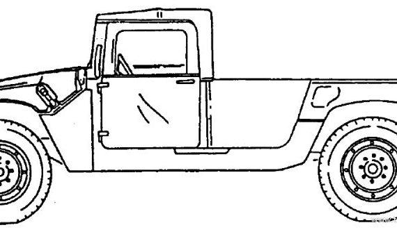 Tank M1123 HMMWV - drawings, dimensions, figures