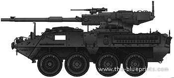 Tank M1128 MGS - drawings, dimensions, figures