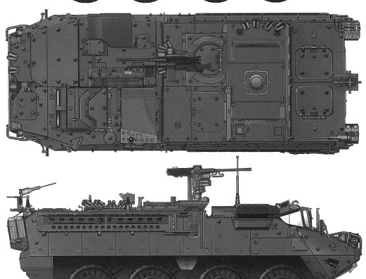 Tank M1130 Striker Command Communication Car - drawings, dimensions, figures